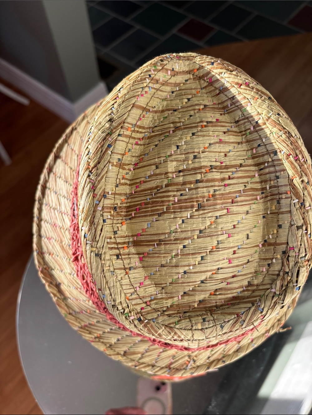 pistil Natural Straw Hat with Multicolor Raffia Threading - Picture 3 of 8